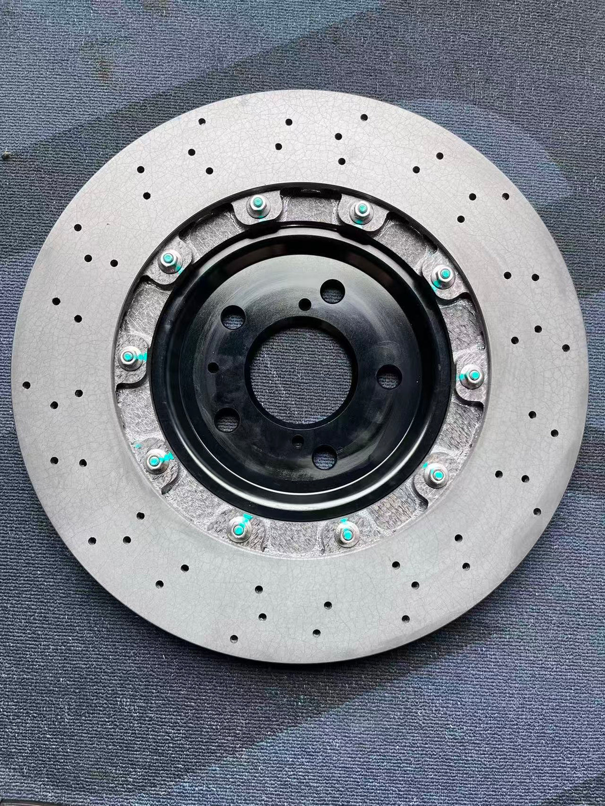 Factory-supplied photograph of a carbon ceramic rotor from the reverse side